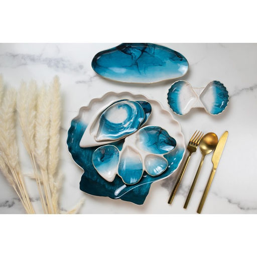 Соусник Морская ракушка, 8 х 13 см, 25 мл градиент - Dolce Ceramo. фото 5