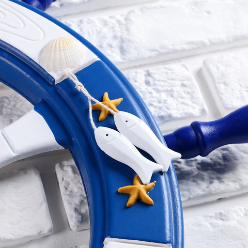 Декор настенный, панно Штурвал. Добро пожаловать на борт, синий, 62 см - Simaland фото 3