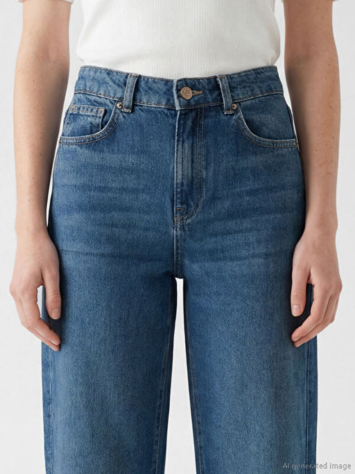 Wideleg Kad?n Jean Pantolon