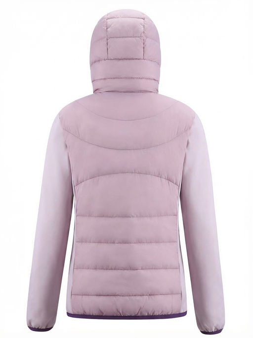 Куртка женская гибридная стёганая с капюшоном с графеновой подкладкой розового цвета 9630_1R
