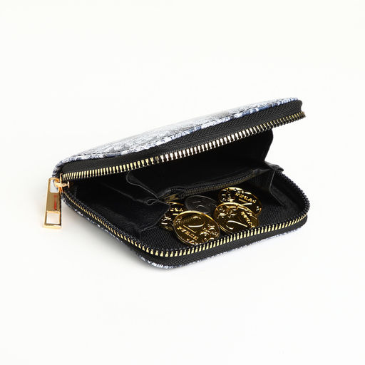 Кошелёк женский, маленький, на молнии, синий