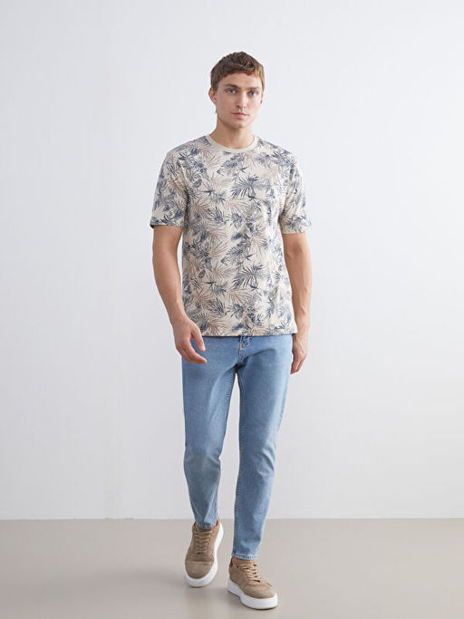 Bisiklet Yaka Desenli Erkek Ti??rt