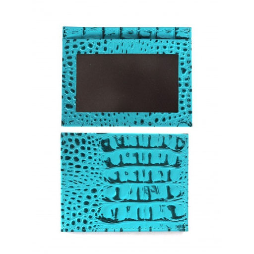 Обложка пропуск/карточка/проездной Croco-В-223 натуральная кожа бирюза кайман (72) 264598