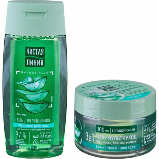 ЧИСТ.ЛИНИЯ набор "Ежедневный уход" (гель д/умывания 100мл+гель Мультиуход 100мл)