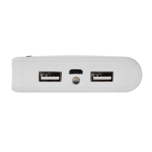 Внешний аккумулятор Luazon PB-01, 7200 мАч, 2 USB, 1/2.1 А, фонарик, белый - Luazon home фото 7