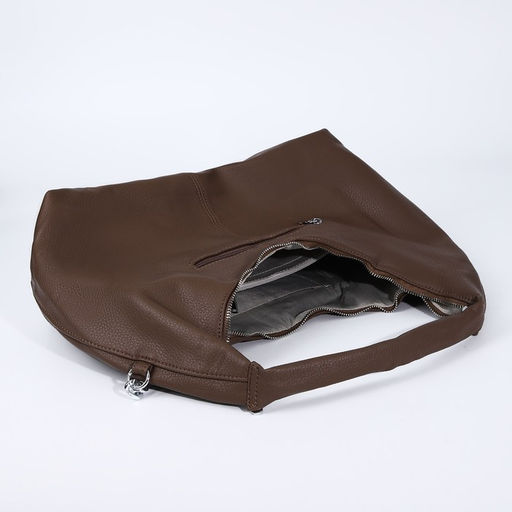 Сумка-мешок на молнии, наружный карман, цвет коричневый - Simaland фото 7