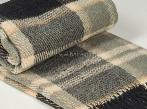 Плед НЗ 100% шерсть 170*200 цв. 22.58 серый (Узбекистан)