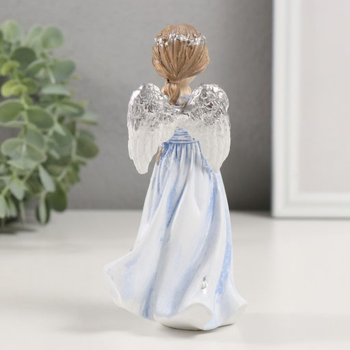 Сувенир полистоун "Девочка-ангел с венком в волосах" 7х6,5х15 см