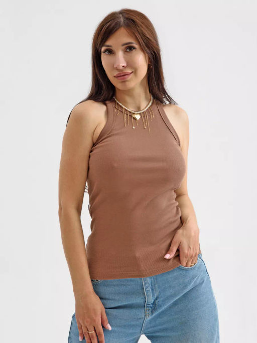 Майка женская Оптима Кашкорсе рубчик из хлопка  фото 84