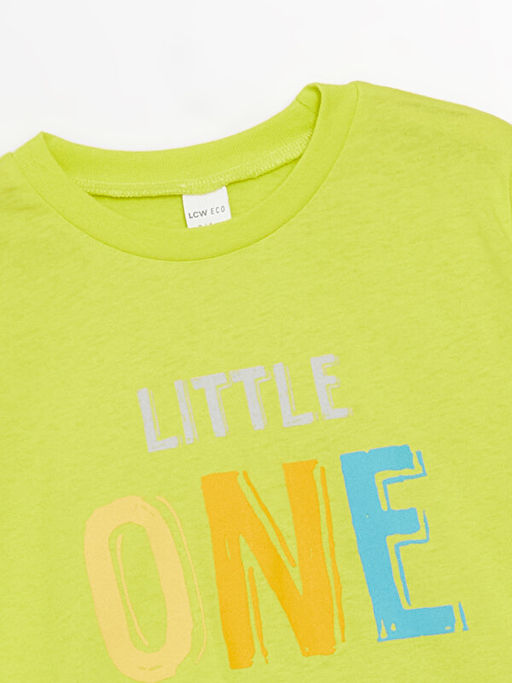 Bisiklet Yaka Bask?l? K?sa Kollu Erkek ?ocuk Ti??rt - Waikiki фото 2