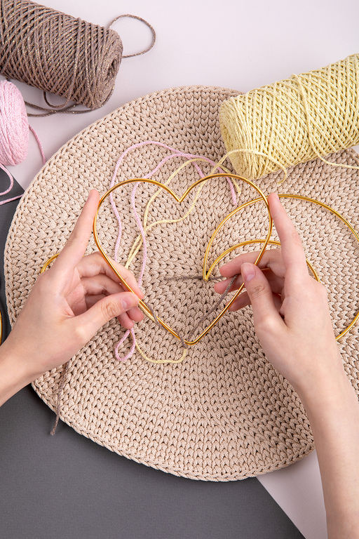 Для вязания Gamma RKH-030 Каркас для рукоделия сердце (заготовка) сталь металл под золото