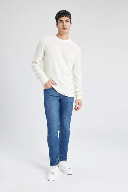 Standart Fit Normal Kesim Bisiklet Yaka Basic Duz Triko Kazak - Defacto фото 5