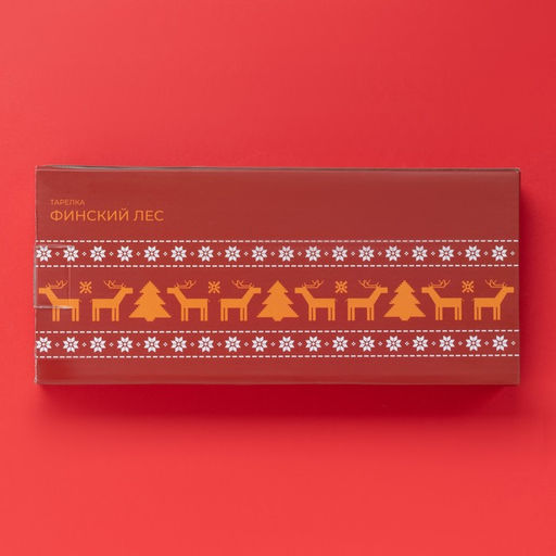 Блюдо новогоднее Доляна «Финский лес», 28×12.3×3.2 см, керамика, белое