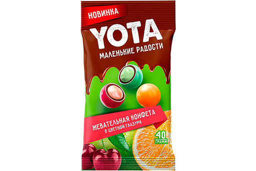 Yota, драже жевательная конфета в цветной глазури, 40 г (упаковка 20 шт.)  фото 2