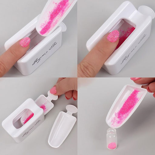 Система для нанесения блёсток на ногти, белая