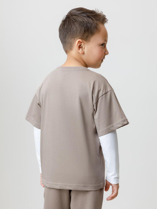 КР 302799/коричневый к624 фуфайка (футболка) для мал