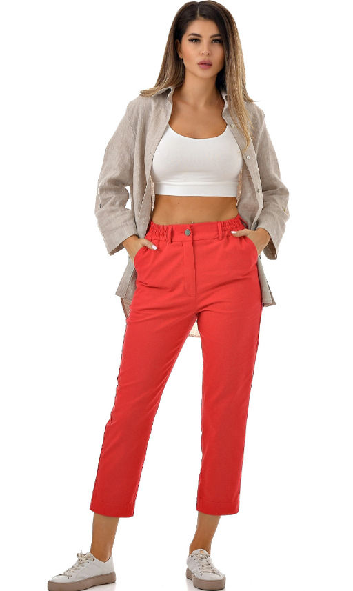 Легкие и комфортные летние брючки из хлопка с лайкрой