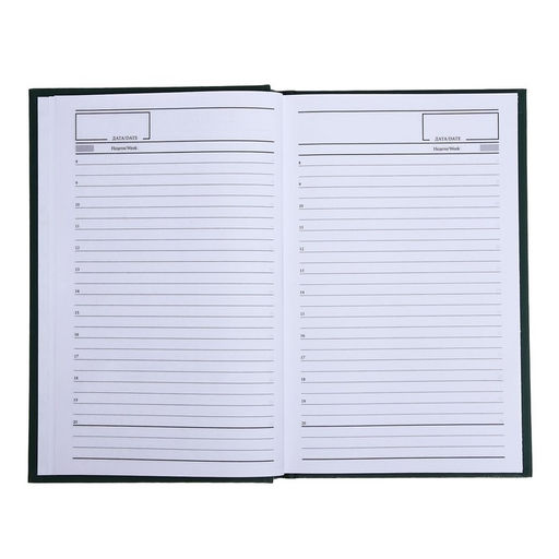 Ежедневник недатированный А5, 128 листов, обложка бумвинил, зелёный