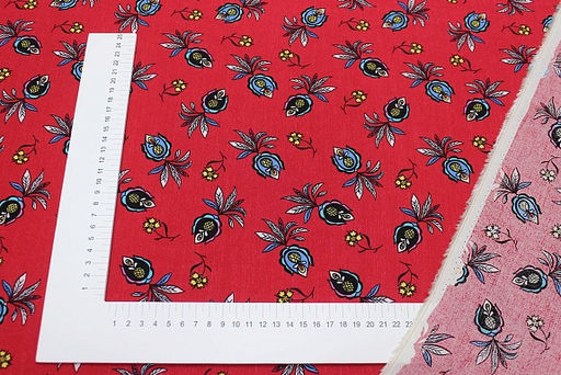 Штапель Ямина цв.красный, ш.1.45м, вискоза-100%, 100гр/м.кв - Купава фото 4