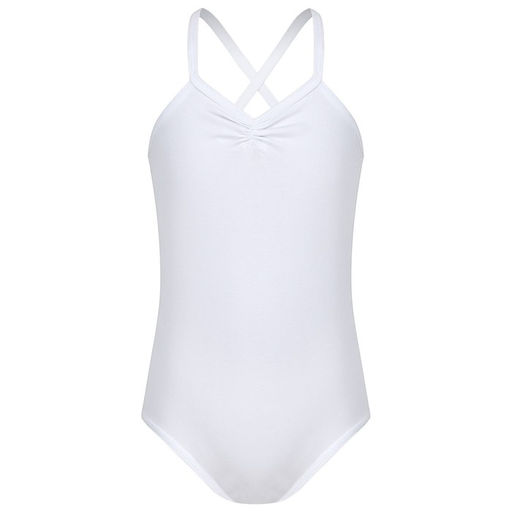 Купальник гимнастический Grace Dance, на тонких бретелях, р. 42, цвет белый  фото 3