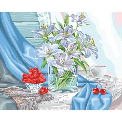 Алмазная мозаика с частичным заполнением на подрамнике «Лилии», 50×60 см