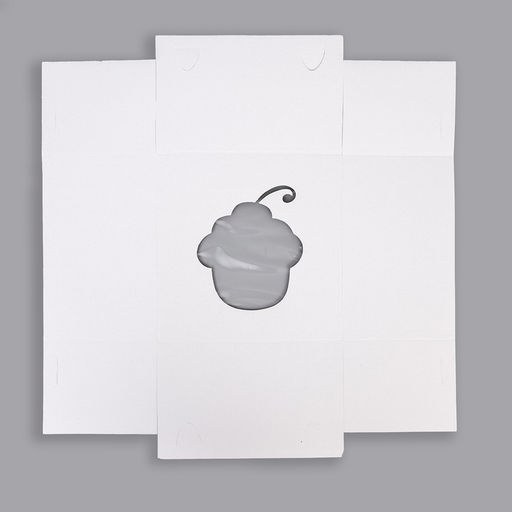 Цена за 5 шт. Коробка под торт с окном, «Пироженка», с усиленным дном, белая, 30×30×19 см