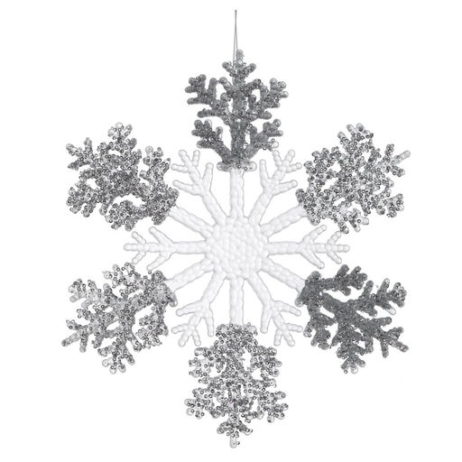 Изделие декоративное подвесное "Снежинка", L27 W0,5 H27 см, 3в.