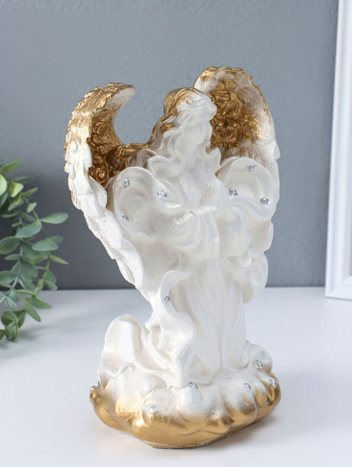 Фигура "Ангелина" белая, 27х14х15 см