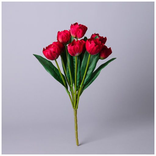 БУКЕТ ИСКУССТВЕННЫЙ ИЗ 9 ТЮЛЬПАНОВ ДЛИНА=43СМ , ЦВЕТ КРАСНЫЙ - Lefard фото 2