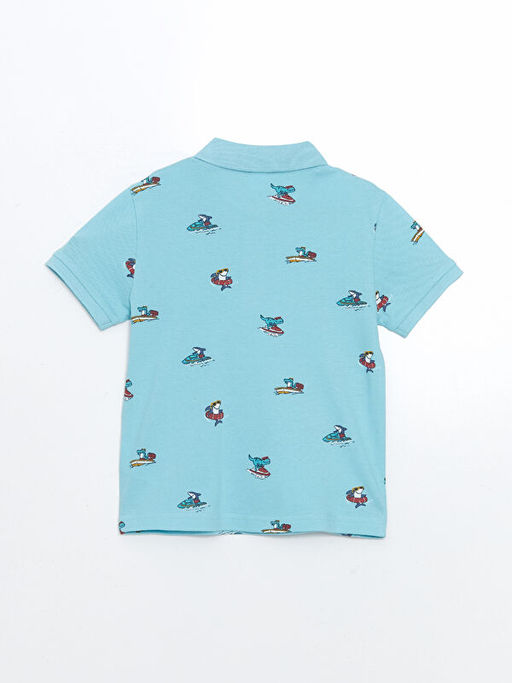 Polo Yaka Bask?l? Pike Erkek ?ocuk Ti??rt