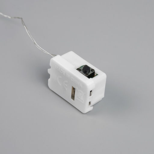 Цена за 2 шт. Гирлянда «Нить» 1 м роса. IP20, нить серебристая, 10 LED, 4.6 В, AG13×3 (в комплекте), 3 режима, свечение синее