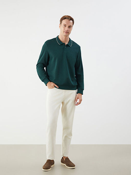 Polo Yaka Erkek Sweatshirt