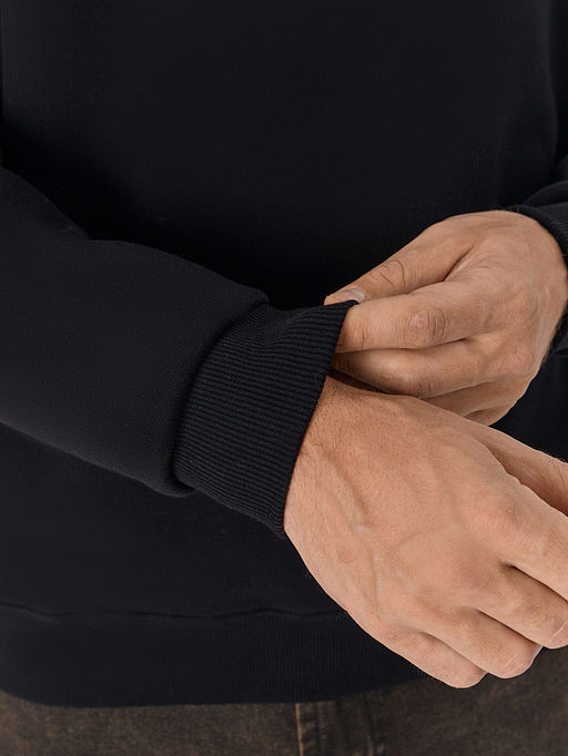 Теплый свитшот мужской черный с начесом