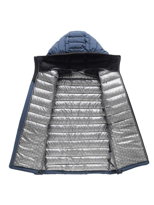 Куртка мужская стёганая с капюшоном с графеновой подкладкой синего цвета 9623_1S