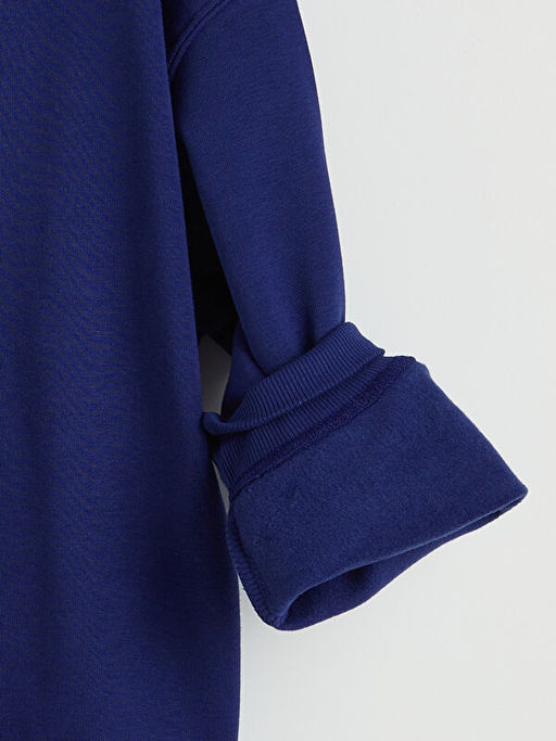 Kap??onlu K?z ?ocuk Kal?n Fermuarl? Sweatshirt