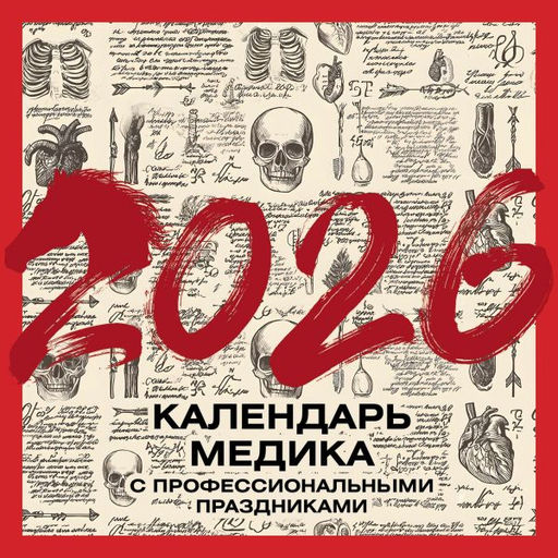 Винтажный календарь медика с профессиональными праздниками на 2026 год