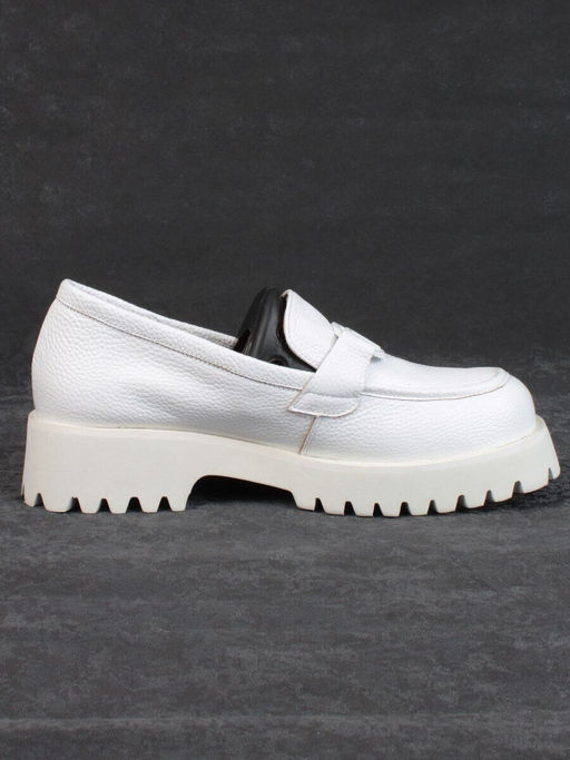 03-HP9967B WHITE Лоферы женские (натуральная кожа)