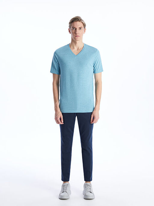 V Yaka K?sa Kollu Penye Erkek Ti??rt