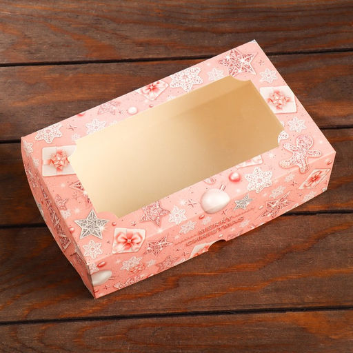 Цена за 5 шт. Коробка сборная крышка-дно с окном, Розовые мечты, 25 х 15 х 7 см - Simaland фото 3