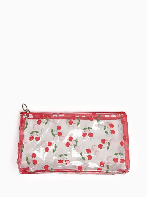 Косметичка ПВХ Вишня 25*5*15, отд на молнии, прозрачный