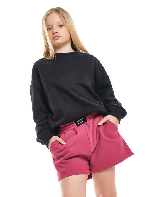 Шорты для девочки подростковые 22-7630 св.серый меланж - Mini maxi фото 16