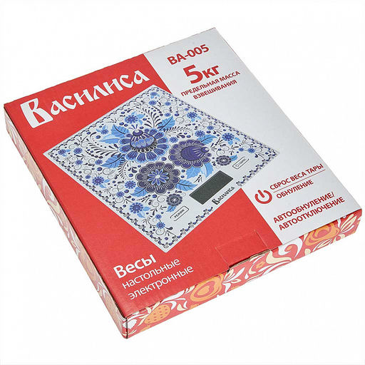 Весы настольные электронные ВАСИЛИСА ВА-005 "Гжель"