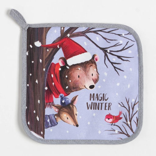 Набор Кухонный Magic winter, варежка-прихватка 20х28см, прихватка 19х19см, 100% хл - Этель фото 4