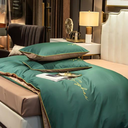 КПБ Mency однотонный с вышивкой MENO018 Евро