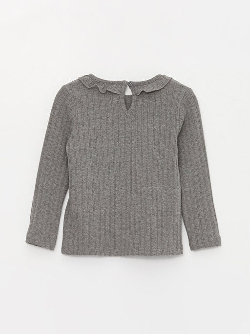 Bisiklet Yaka Uzun Kollu K?z Bebek Ti??rt - Waikiki фото 2