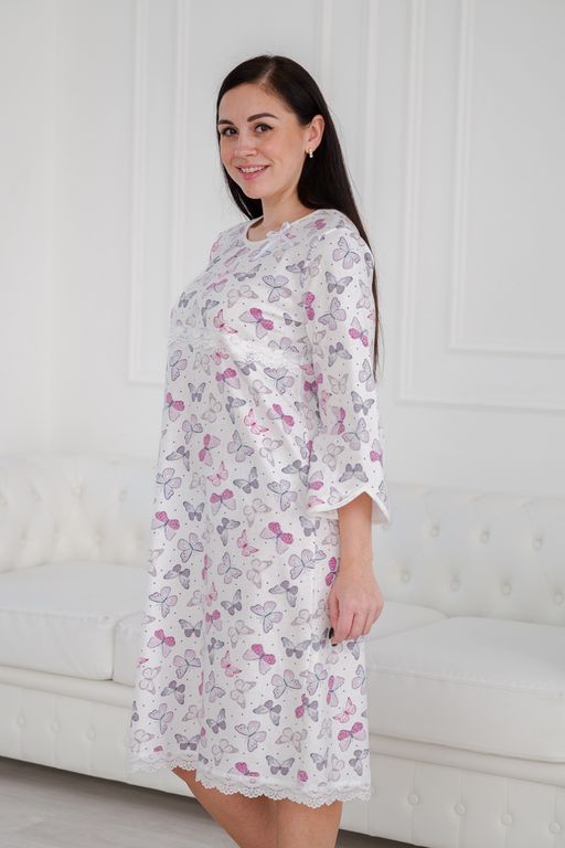 Ночная сорочка женская из футера Капучино бабочки - Амадэль фото 13