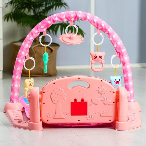 Развивающий музыкальный коврик «Малыш», пианино, 4 игрушки, зеркало, размер 110х83 см