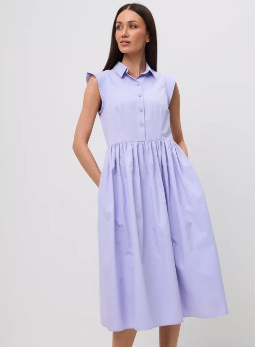 Платье хлопок OD-796-3 сиреневое OD-796-3