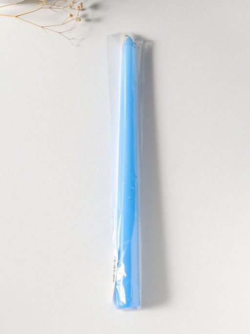 Цена за 2 шт. Свеча античная 25 см, 58 гр, 7 ч, цв. пастельно-голубой