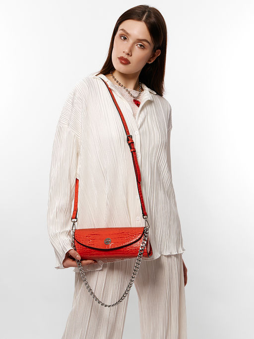 LACCOMA сумка J0117-красный эко кожа хлопок  фото 7